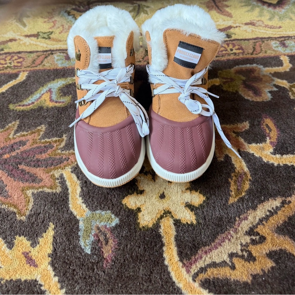 Cozy Winter Boots - Brown & Tan Faux Fur Lined